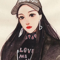 简单大方的水彩手绘女头 (8)