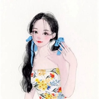 甜美可爱二次元美少女水彩头像插画 (1)