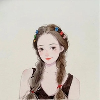 甜美可爱二次元美少女水彩头像插画 (7)