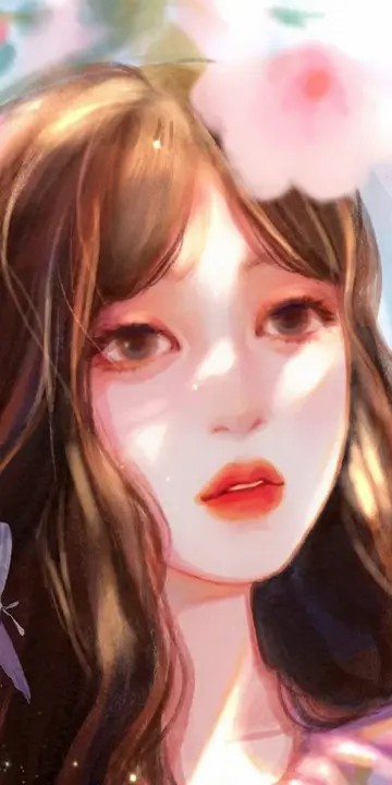 绝美仙气女生头像插画壁纸，闪闪发光，太美了