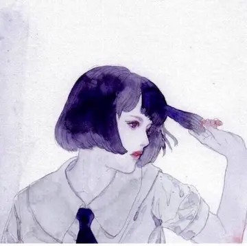 水粉色彩女生头像 (10)