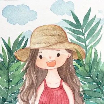 可爱小女孩水彩头像