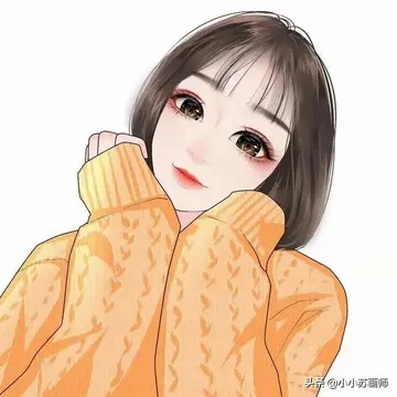 手绘唯美女孩萝莉动漫时尚头像背景插画