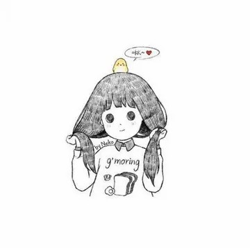 手绘简单简约女生头像 (13)