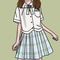 简单卡通JK制服少女头像15张 (9)