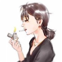 一套女生抽烟动漫头像 (12)