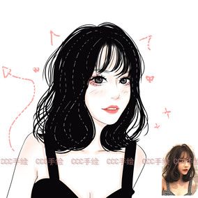 唯美婚礼情侣动漫画转手绘头像定制设计黑白简约微信真人照片