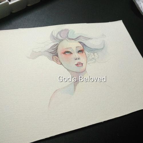 水彩手绘唯美人物形象设计照片转手绘定制微信qq头像文艺