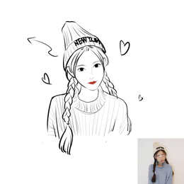 人物头像简笔画女生情侣