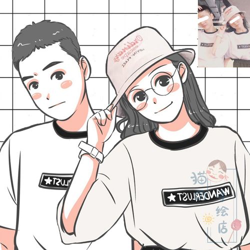 q版头像真人照片转手绘动漫画形象卡通微信头像logo设计定制情侣