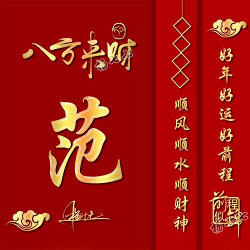 虎年微信头像制作2022暴富招财姓氏头像简约大气红色个性签名头像