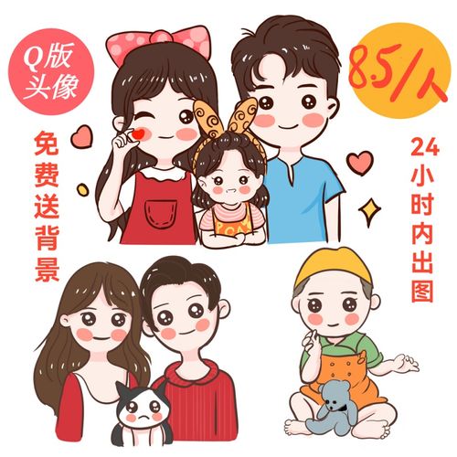 微信头像定制 原创q版手绘头像情侣结婚卡通漫画动漫宠物代画真人照片