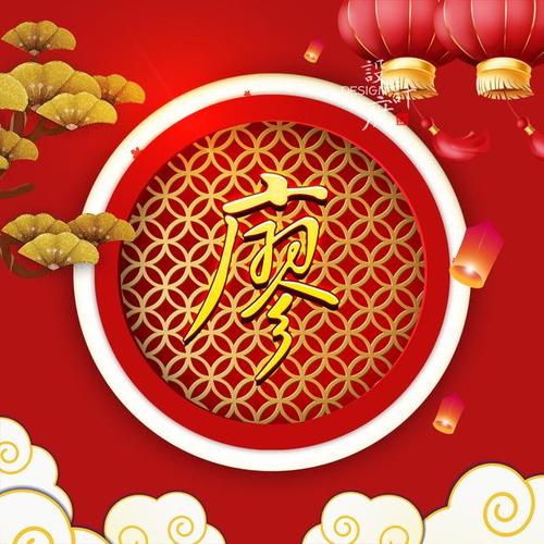 红色喜庆微信头像:写上你的姓氏,愿你生活红红火火,笑口常开