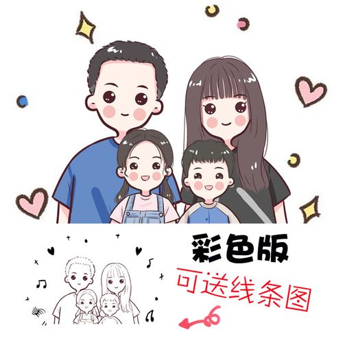 手绘头像定制漫画情侣头像q版头像微信可爱全家福真人照片约稿