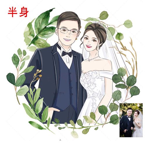 卡通q版头像情侣微信婚纱照片手绘真人物形象logo设计漫画定制作