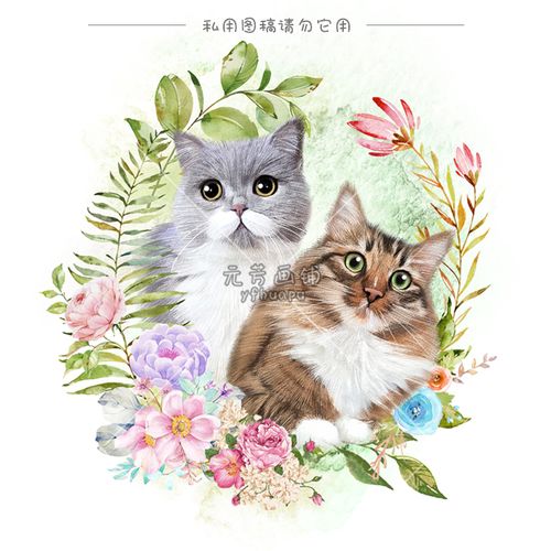 元芳加急手绘头像卡通绘画微信网红ins风生日宠物漫画定制作logo