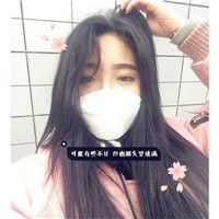 个性带字女生侧面头像