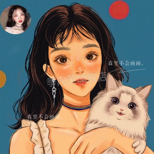 2022新款原创水彩画师接稿漫画卡通情侣微信头像约稿动漫设计手绘头像