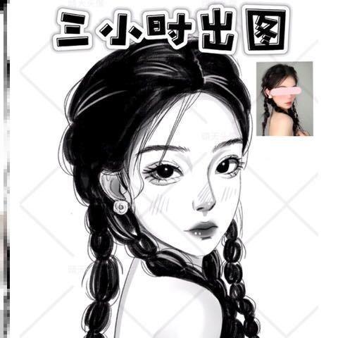 真人照片纯转手绘微信头像定制q版情侣头像设计漫画卡通动漫约稿