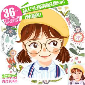 q版头像设计定制真人漫画头像微信头像照片转手绘头像卡通logo_双氙车