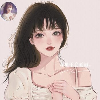 2022新款水彩画师接稿漫画卡通情侣微信头像约稿动漫设计手绘头像定制