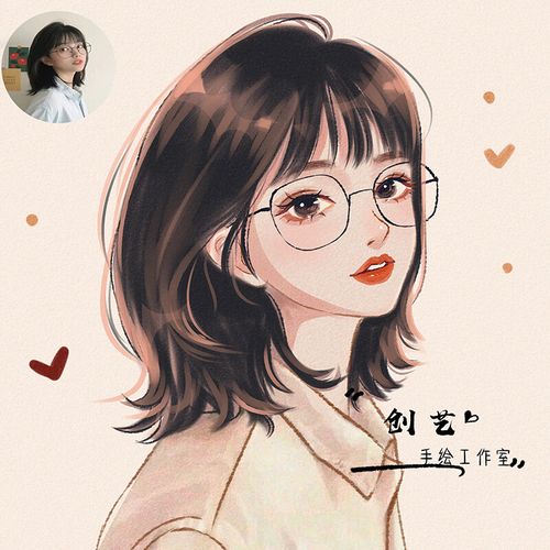 约稿 手绘头像定制原创水晶风画师约稿漫画卡通设计情侣照片微信画头