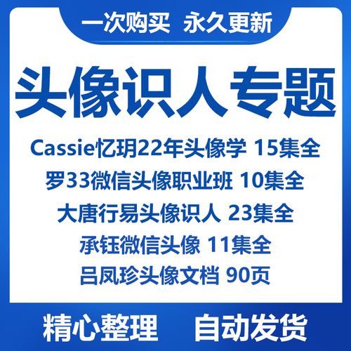 头像识人微信头像课程cassie忆玥吕凤珍大专题全套视频教学