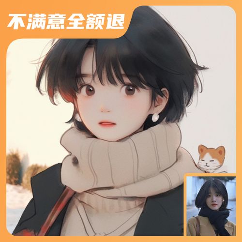 手绘风q版头像|真人照片定制设计|ai数字绘画|微信头像
