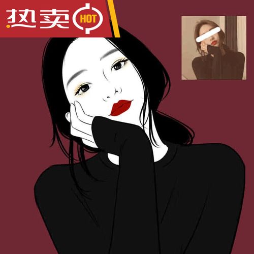 珍颜qq微信快手手绘真人照片黑白写实卡通人物q版形象设计漫画定制 头