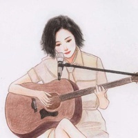 唯美彩铅画风美女头像插画 (3)