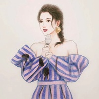 唯美彩铅画风美女头像插画 (4)