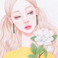 唯美彩铅画风美女头像插画 (11)