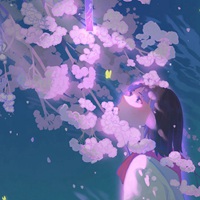 蓝色花语系列唯美插画壁纸头像 (14)