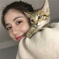 韩系女生抱猫头像高清 抱猫的女生韩系头像 (21)