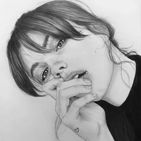 很简单的一组少女素描头像//简单的 (2)