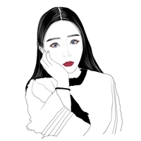 简约的黑白风格素描头像//简约简单 (2)