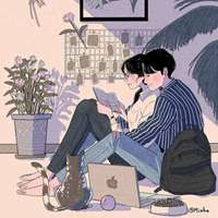 来自韩国设计师的浪漫爱情风格插画 (2)