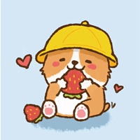 敲击可爱的布丁柯基卡通头像 (9)