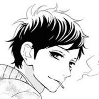 手绘头像男生抽烟黑白 (7)