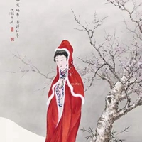 踏雪寻梅浅色唯美中国风海报