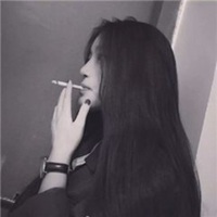 女孩头像吸烟黑色 (16)