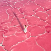 梦幻粉色盐湖少女心十足头像 (1)