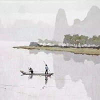 中国传统山水水墨油画 (4)