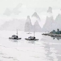 中国传统山水水墨油画 (5)