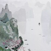 中国传统山水水墨油画 (8)