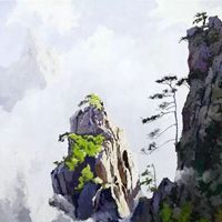 中国传统山水水墨油画 (14)