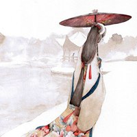 古风撑油纸伞的意境图片 (4)