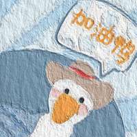 可爱蓝色油画意境图片 (1)