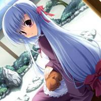 扎蓝色蝴蝶结女孩头像 (6)