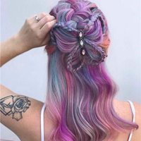 扎蓝色蝴蝶结女孩头像 (13)